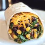 15 Minute Black Bean and Spinach Burritos
