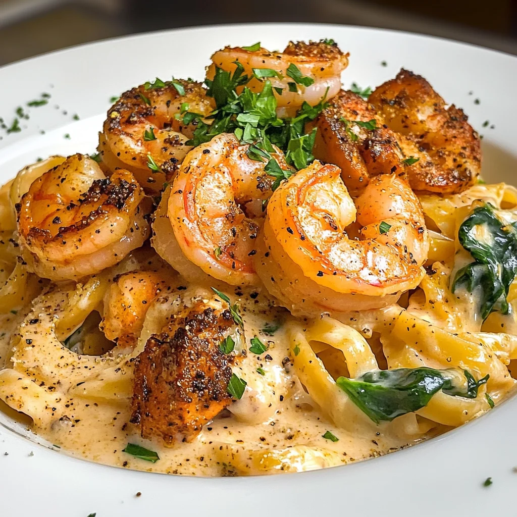 Cajun Shrimp Pasta with Salmon