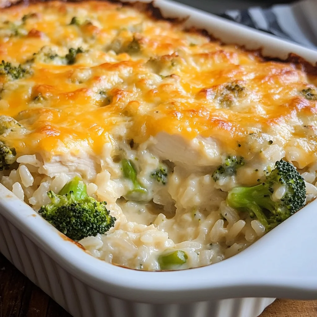 Cheesy Chicken Broccoli Rice Casserole
