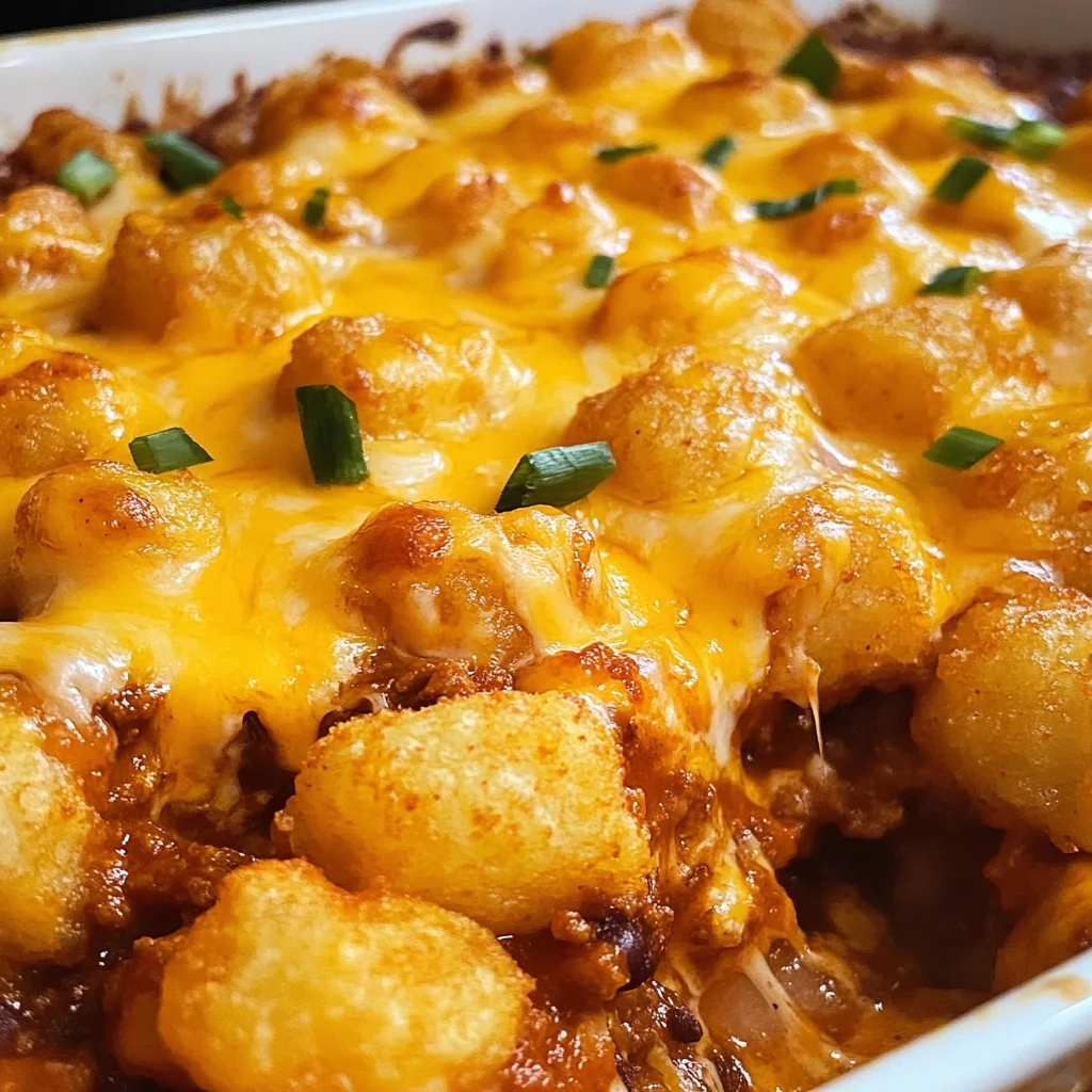 Chili Cheese Tater Tot Casserole