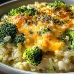 Creamy Cheesy Broccoli Rice Casserole