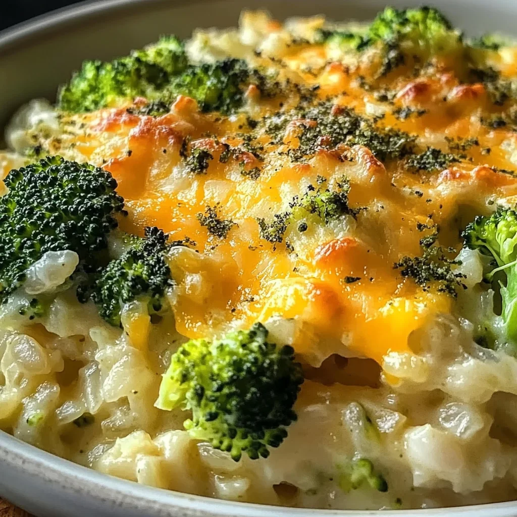 Creamy Cheesy Broccoli Rice Casserole