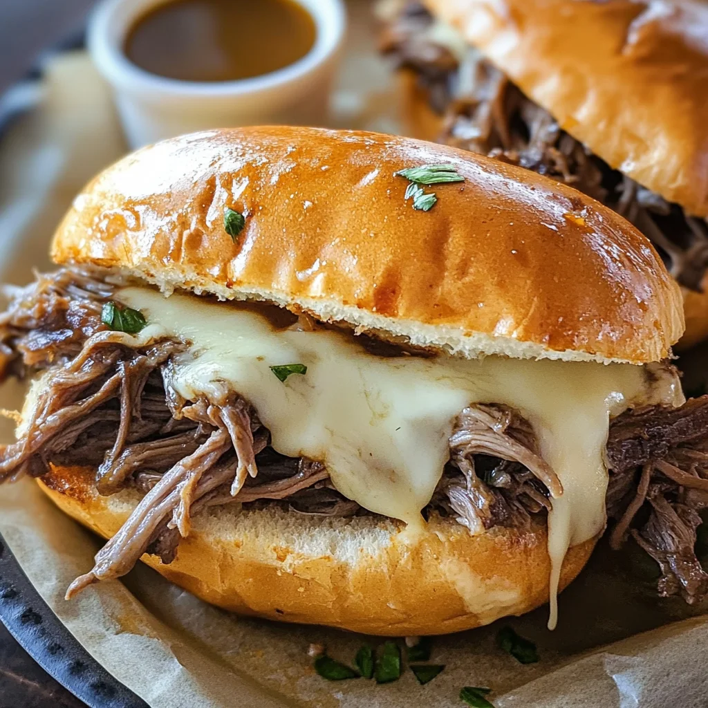 Crockpot French Dip Sandwiches