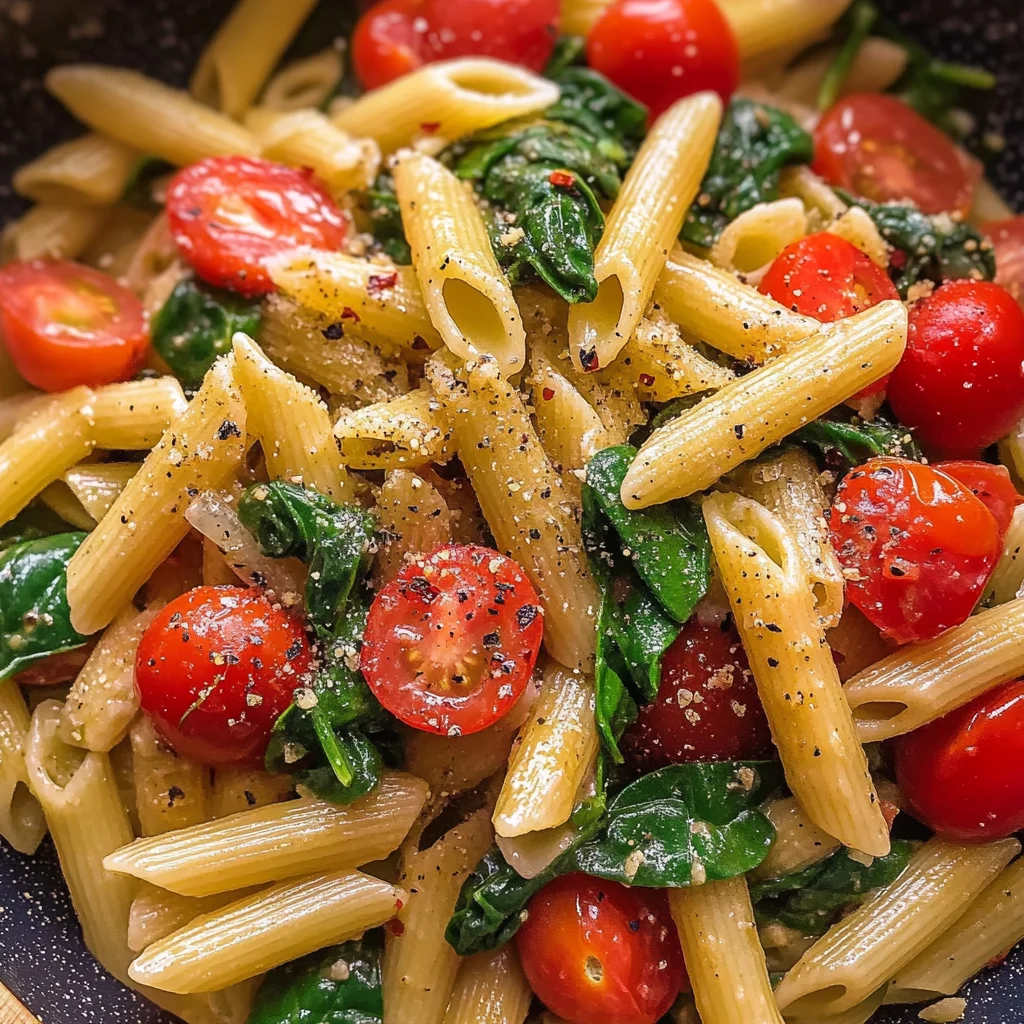 Easy Tomato and Spinach Pasta