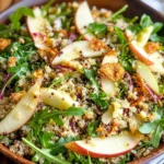 Honey Mustard Quinoa Apple Salad with Crispy Shallots