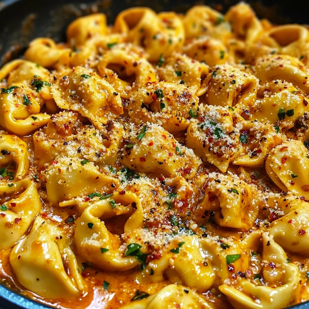 One-Pot Spicy Garlic Butter Chicken Tortellini