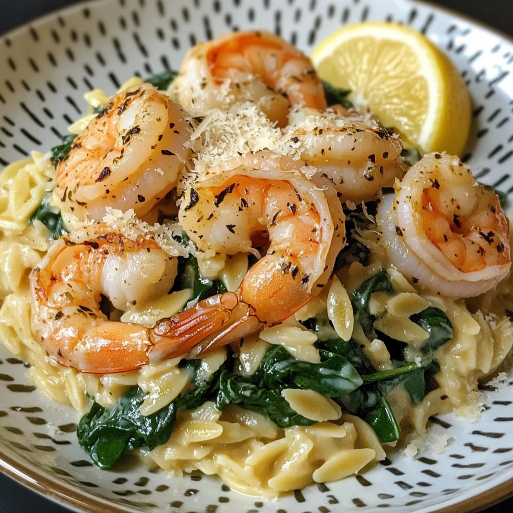 One Pan Creamy Parmesan Orzo with Shrimp