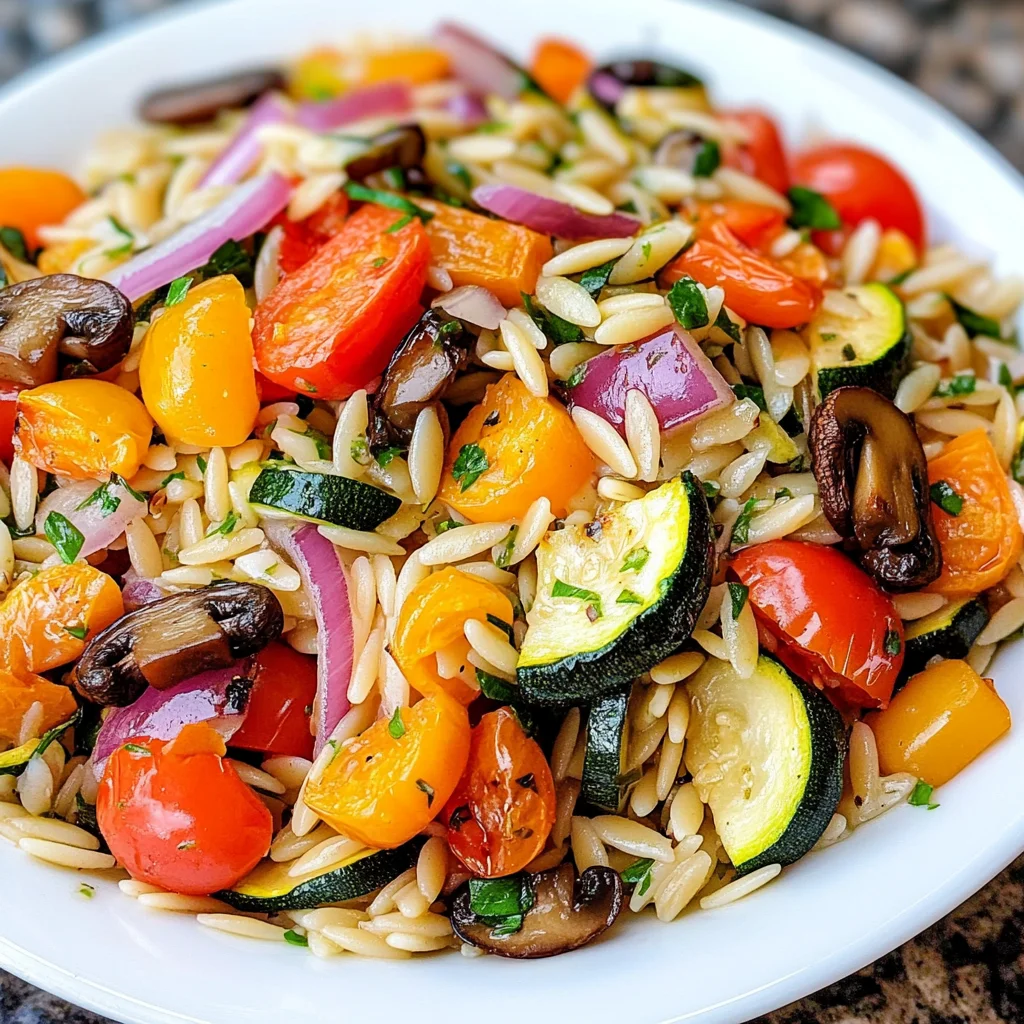 Orzo with Roasted Vegetables (Easy!)
