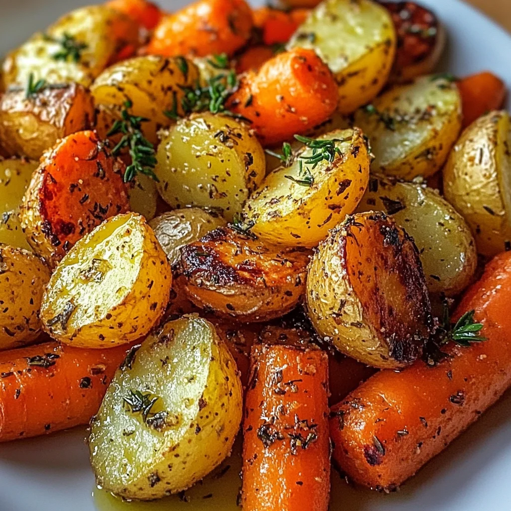 Roasted Potatoes Carrots Herbs