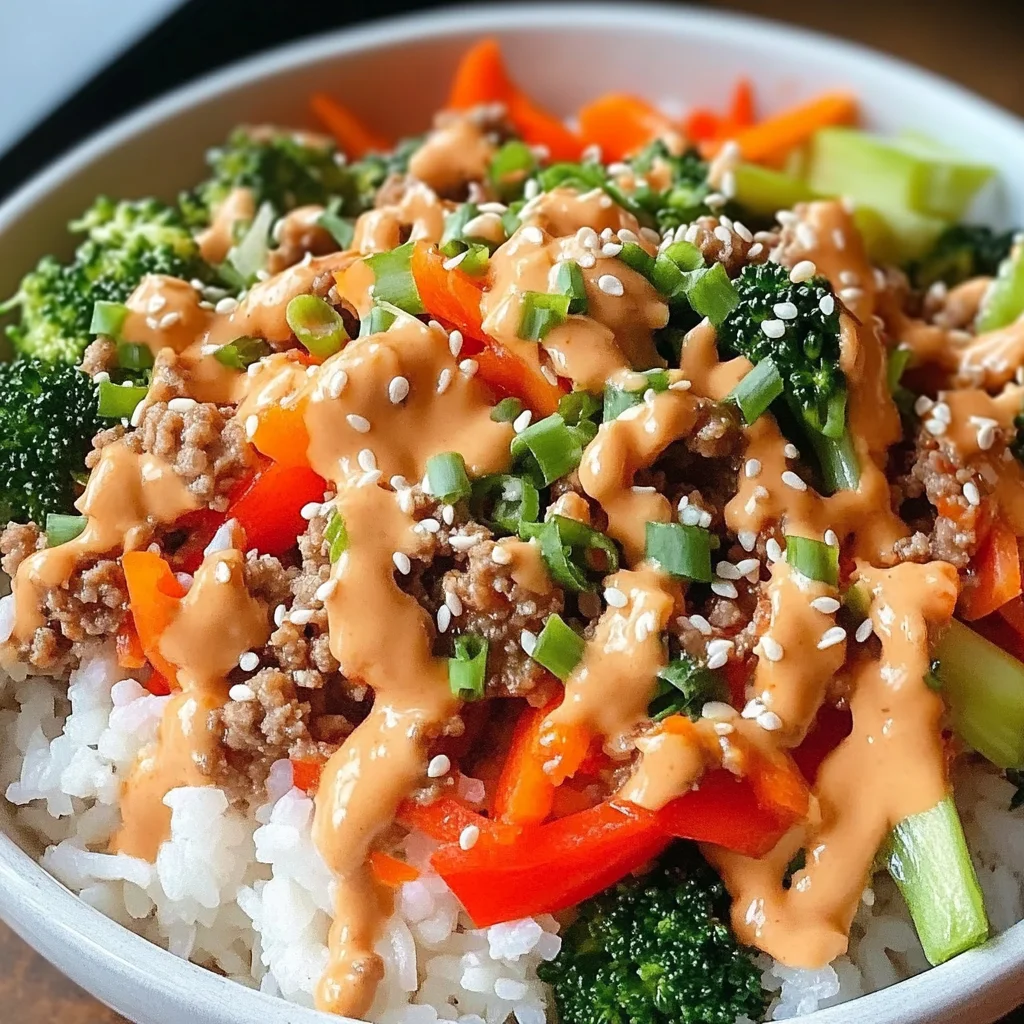 Bang Bang Ground Turkey Rice Bowls
