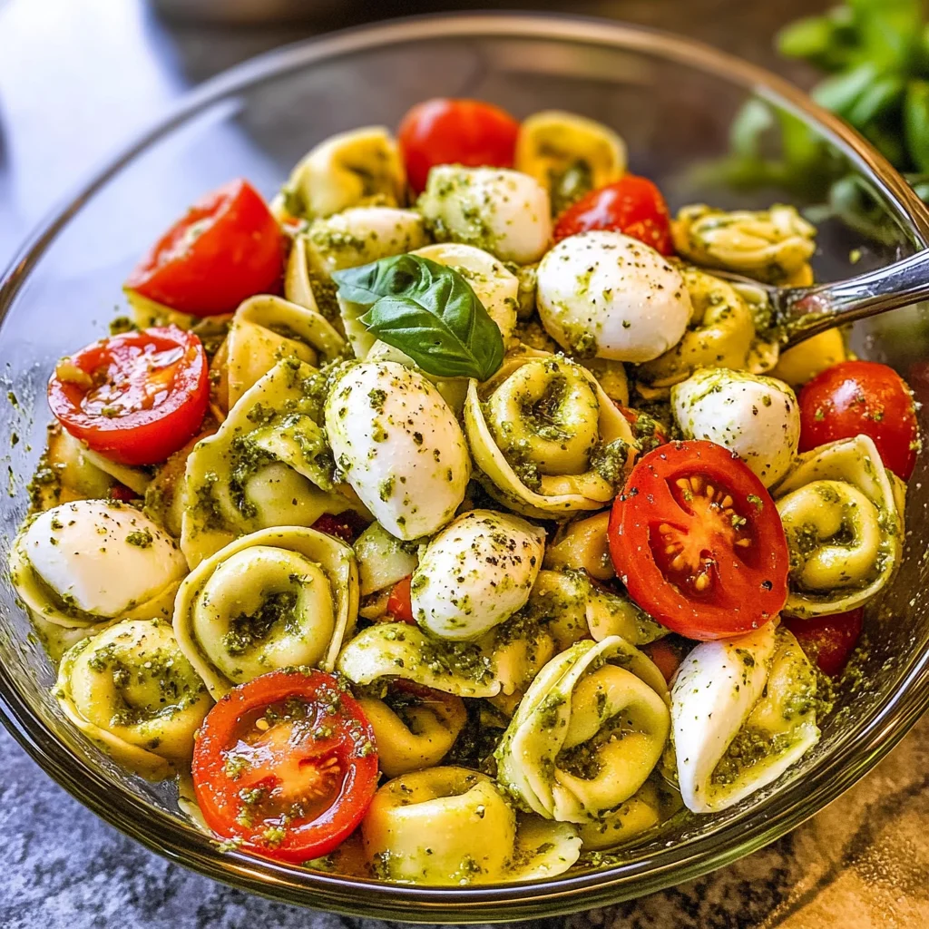 Easy Pesto Tortellini Pasta Salad